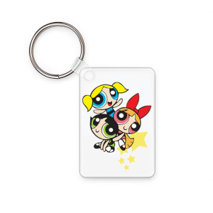 Acrylic rectangular keychain 6 x 4 cm