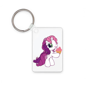 Acrylic rectangular keychain 6 x 4 cm