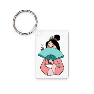 Acrylic rectangular keychain 6 x 4 cm