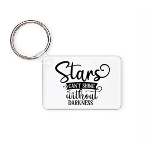 Acrylic rectangular keychain 6 x 4 cm