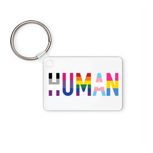 Acrylic rectangular keychain 6 x 4 cm