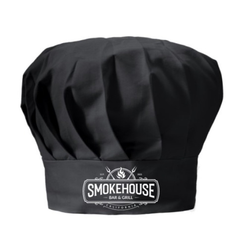 Καπέλο chef σε μαύρο χρώμα για εκτύπωση λογοτύπου