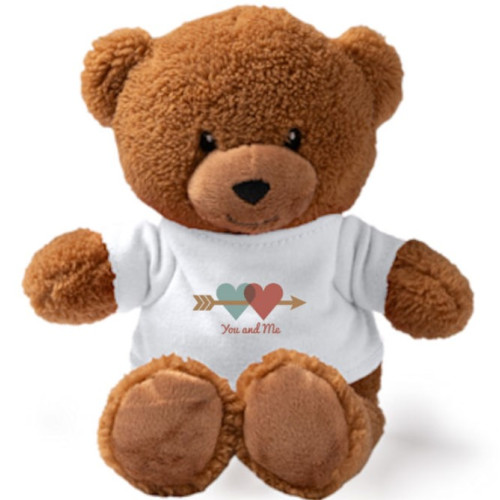 Αρκουδάκι Καφέ Με Εκτυπώσιμο Μπλουζάκι 17cm