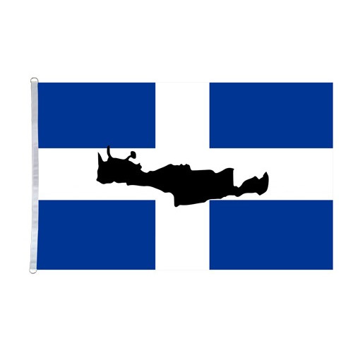 Σημαία Ελλας Σταυρός Ξηράς με Χάρτη της Κρήτης