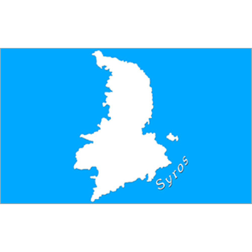 Σημαία Σύρος με χάρτη 
