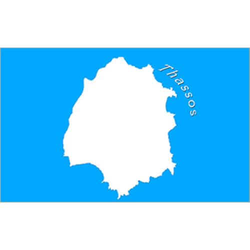 Σημαία Θάσος με χάρτη 